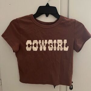 Brown Cowgirl baby tee women’s